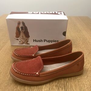 Hush Puppies Ryann Claudine Two-tone Orange Women’s Suede Loafers 8.5 NWOT